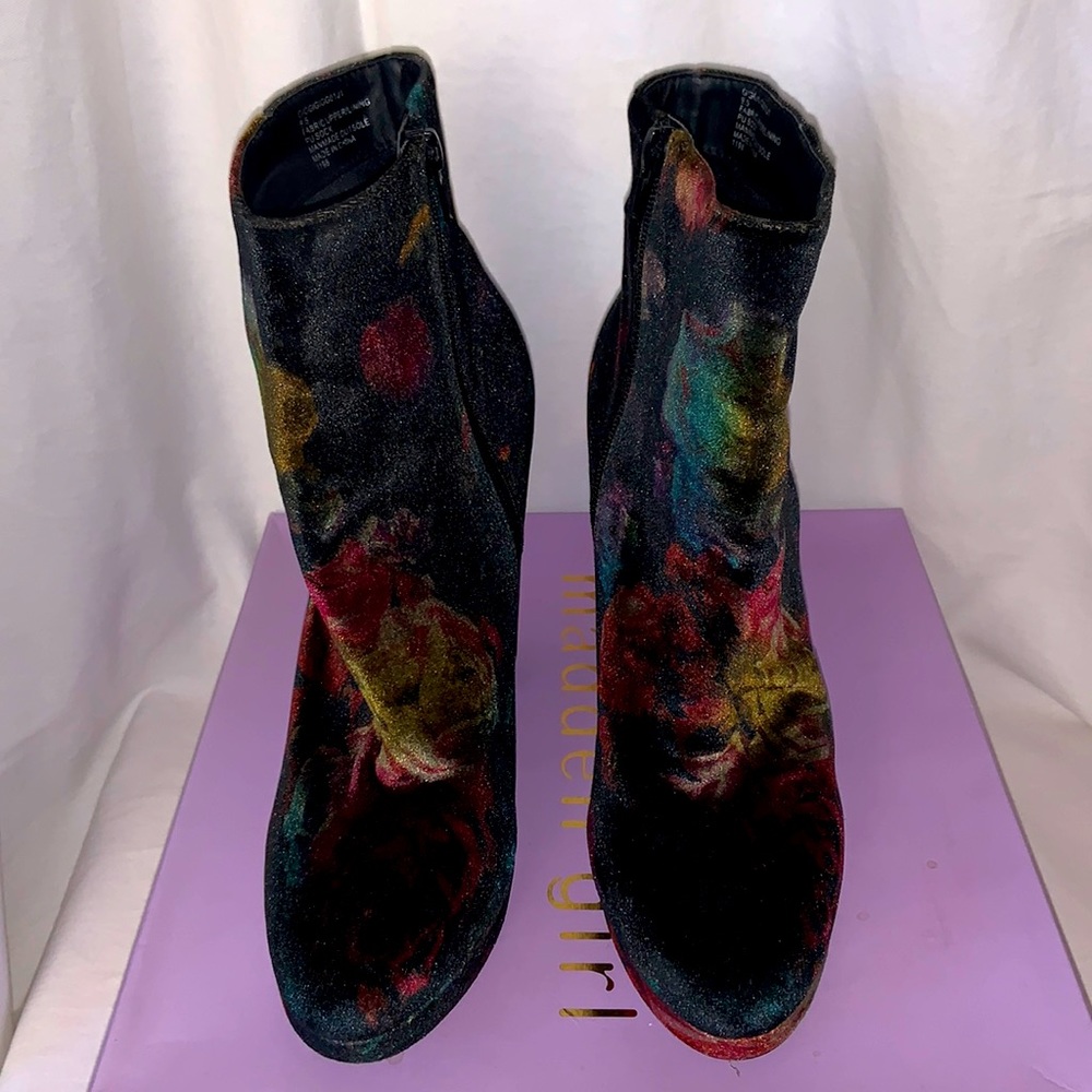 Like New Colorful Velvet Platform Boot
